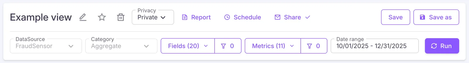 View settings section