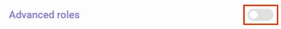 Advanced role toggle highlighted