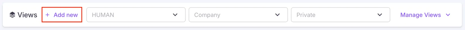 View options with Add new highlighted